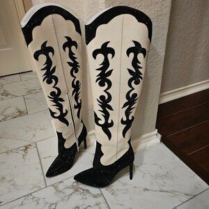 Rhinestone Tall Cowboy Boots